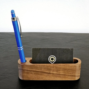 Support carte de visite en bois d'olivier